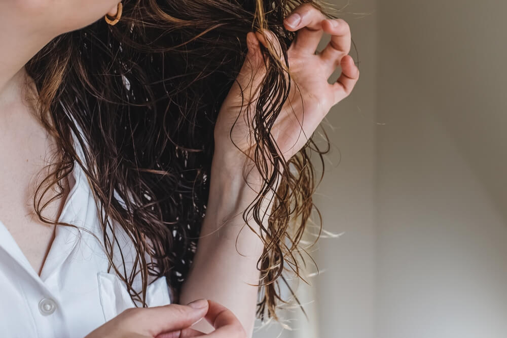 woman wet hair