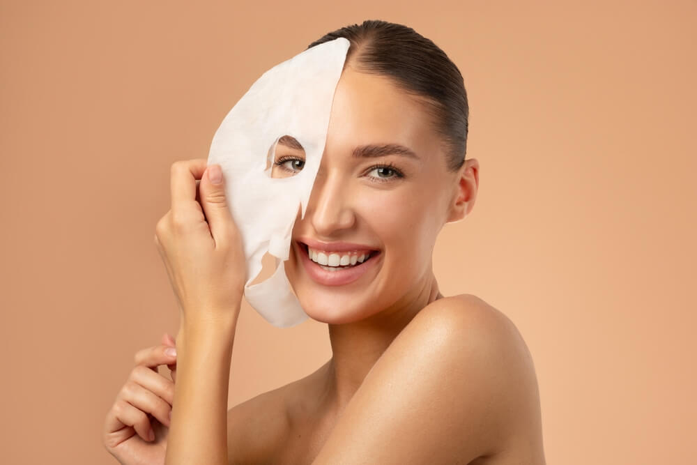 woman sheet mask